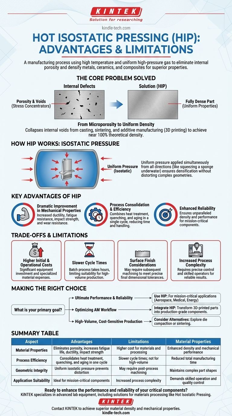 Quels sont les avantages et les limites du pressage isostatique à chaud ? Atteindre l'intégrité matérielle ultime Guide Visuel