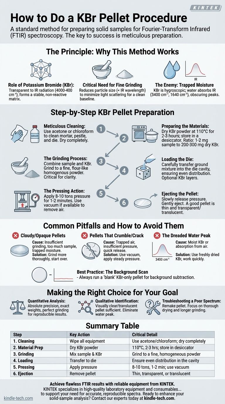 Wie führt man das KBr-Pressling-Verfahren durch? Eine Schritt-für-Schritt-Anleitung für eine hochwertige FTIR-Analyse Visuelle Anleitung