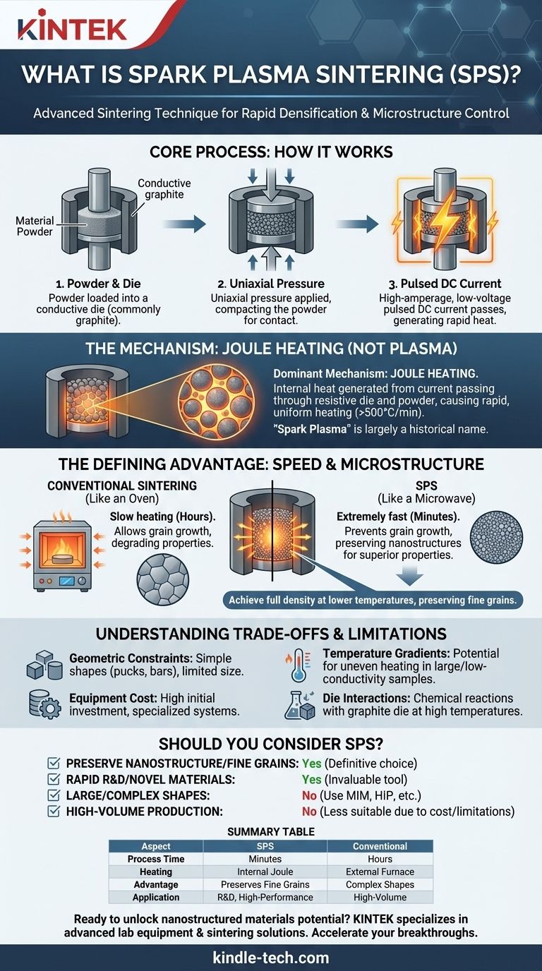 ما هو التلبيد بالبلازما الشرارية (SPS) في علم المواد؟ تحقيق الكثافة الكاملة دون نمو الحبيبات دليل مرئي