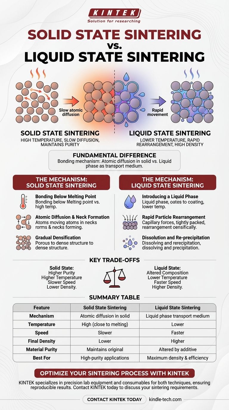 Quelle est la différence entre le frittage à l'état liquide et le frittage à l'état solide ? Choisissez la bonne méthode pour vos matériaux Guide Visuel