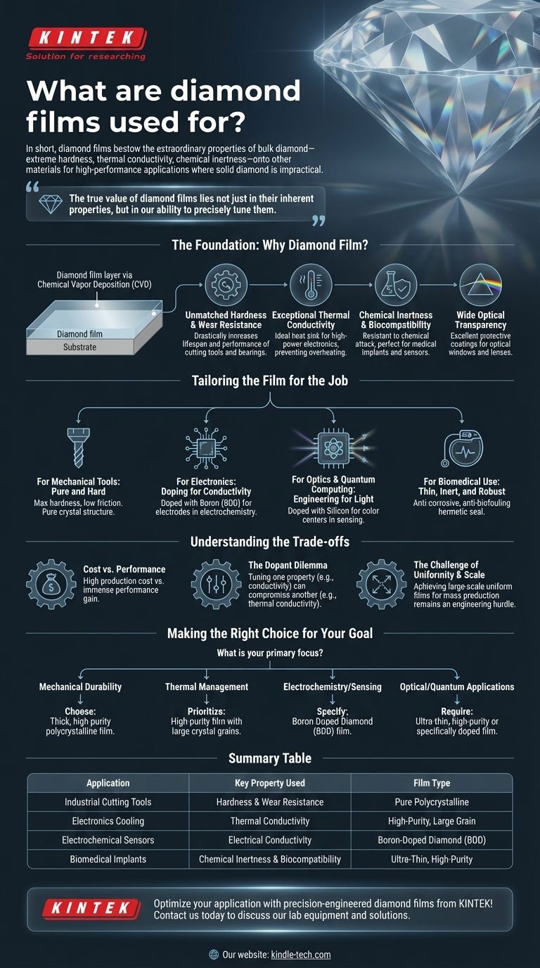 A cosa servono i film di diamante? Migliorare utensili, elettronica e impianti con superfici diamantate Guida Visiva