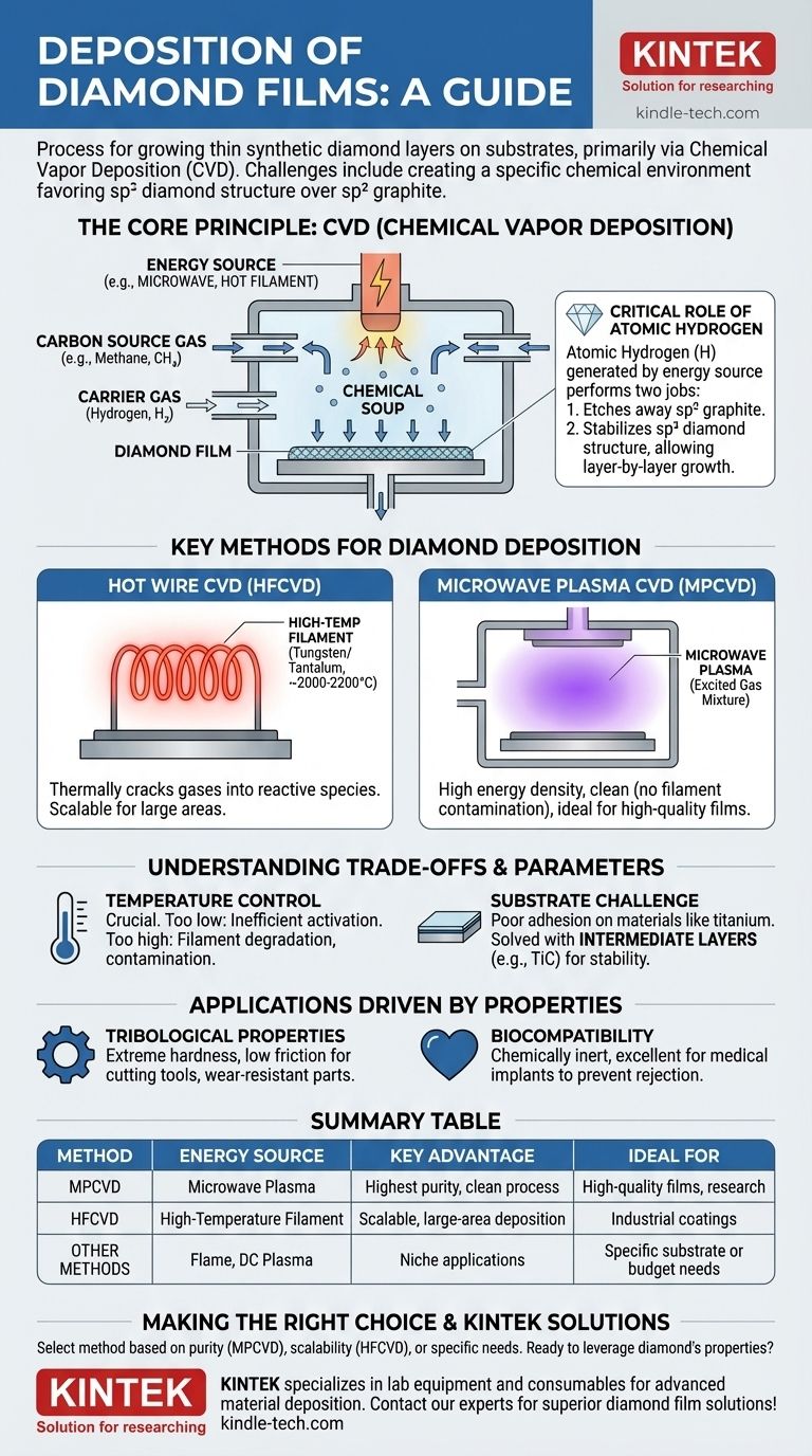¿Qué es la deposición de películas de diamante? Cultive recubrimientos de diamante de alto rendimiento con CVD Guía Visual