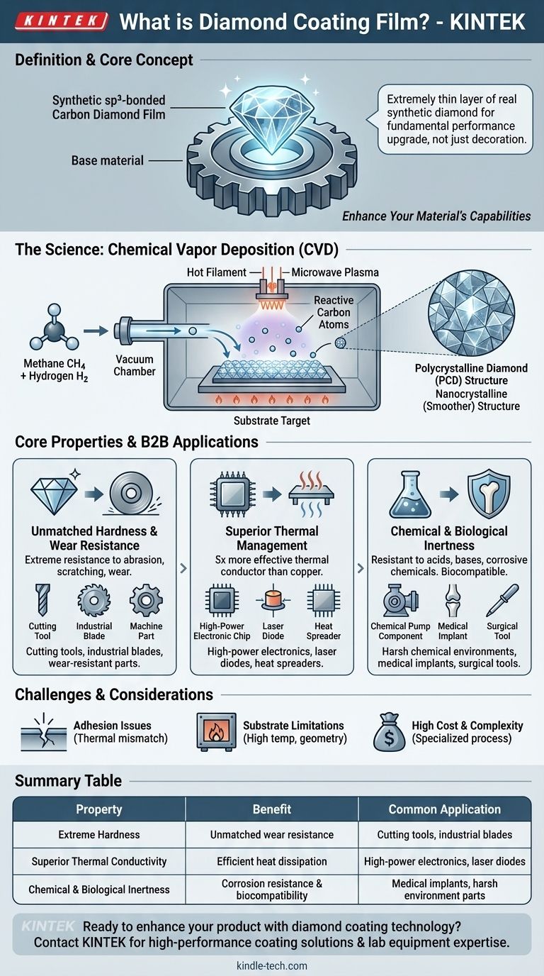다이아몬드 코팅 필름이란 무엇인가요? 극한의 성능을 위한 얇은 다이아몬드 층 시각적 가이드
