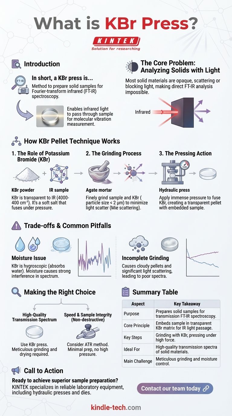 Что такое пресс для КBr? Создание прозрачных таблеток для точного ИК-Фурье анализа Визуальное руководство