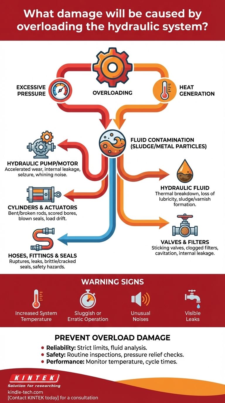 Welche Schäden entstehen durch die Überlastung eines Hydrauliksystems? Vermeiden Sie kostspielige Systemausfälle und Ausfallzeiten Visuelle Anleitung