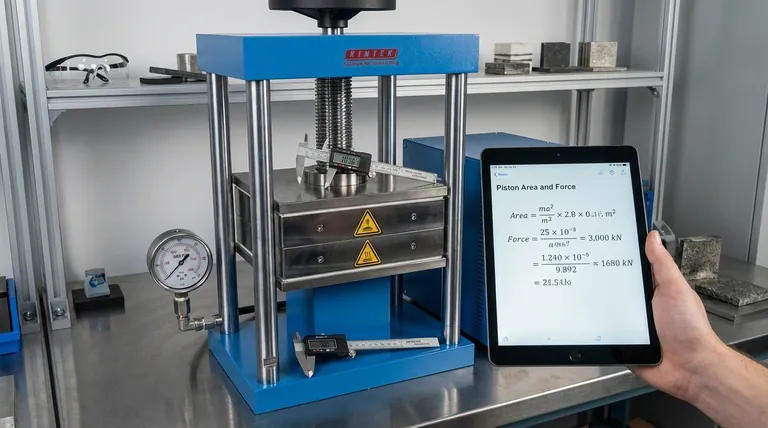 How do you calculate hydraulic tonnage of a press? Master the Force Formula for Your Lab Press