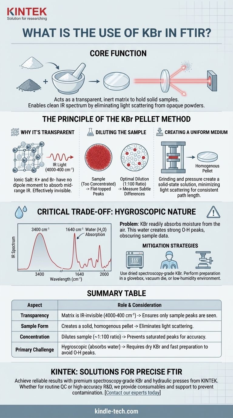 Qual é o uso do KBr em FTIR? Uma Técnica Chave para Análise Precisa de Amostras Sólidas Guia Visual