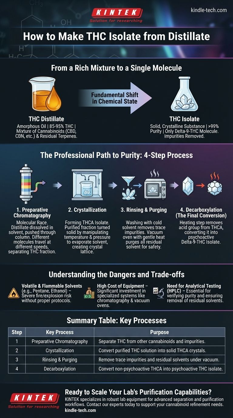 THCアイソレートを蒸留物からどのように作りますか？高度なラボ精製プロセスを習得する ビジュアルガイド