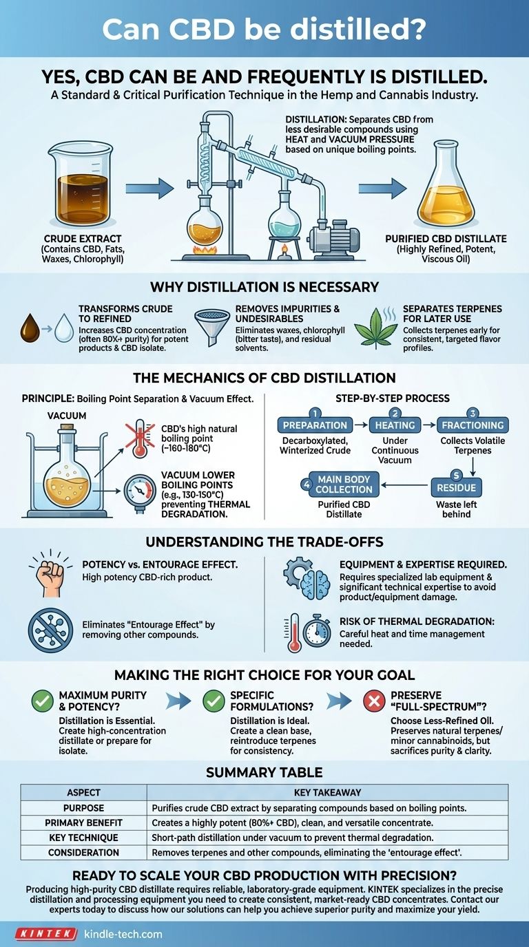 هل يمكن تقطير الكانابيديول (CBD)؟ دليل لإنتاج مركزات الكانابيديول عالية النقاوة دليل مرئي