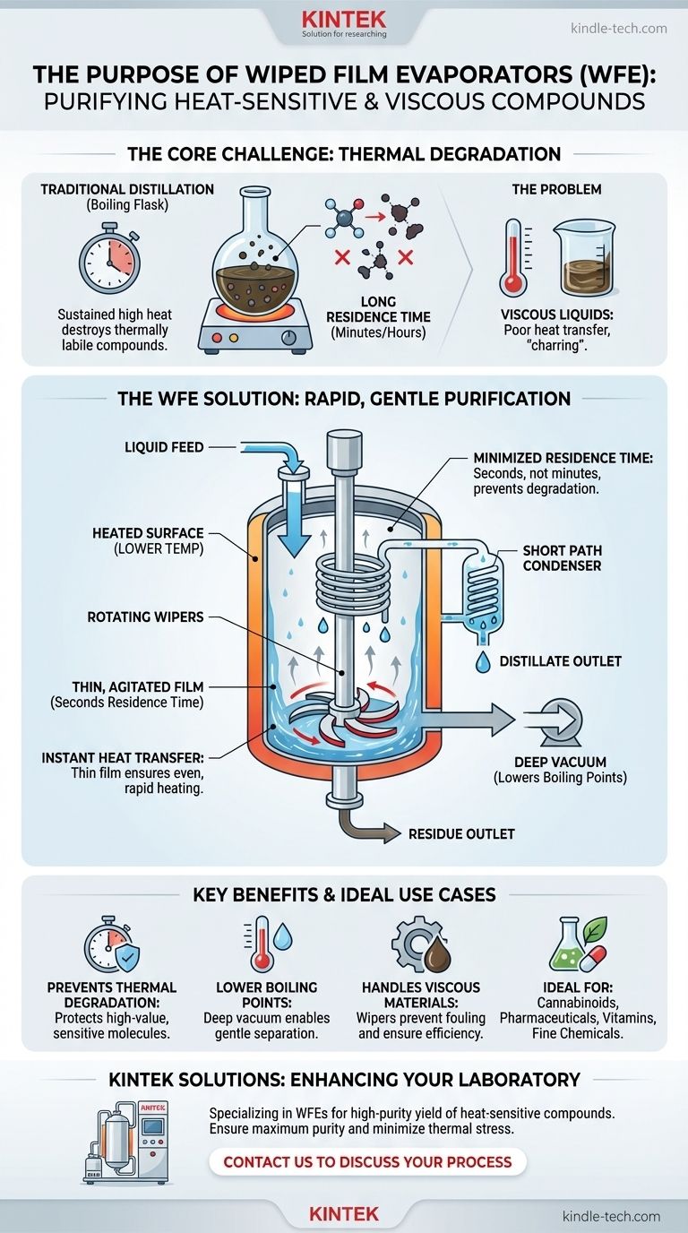 박막 증발기의 목적은 무엇입니까? 열에 민감한 화합물을 효율적으로 정제하는 것 시각적 가이드
