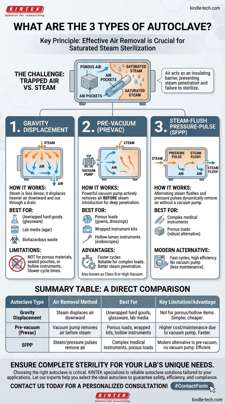 Quali sono i 3 tipi di autoclave? Scegliere il metodo di sterilizzazione giusto per il tuo laboratorio Guida Visiva