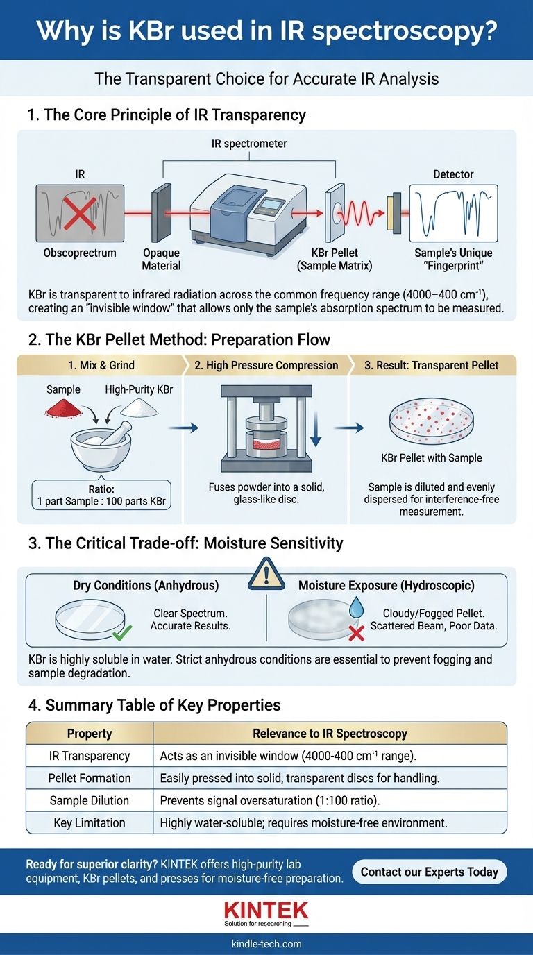 لماذا يستخدم KBr في مطيافية الأشعة تحت الحمراء؟ افتح تحليلًا واضحًا وعالي الجودة للمواد دليل مرئي
