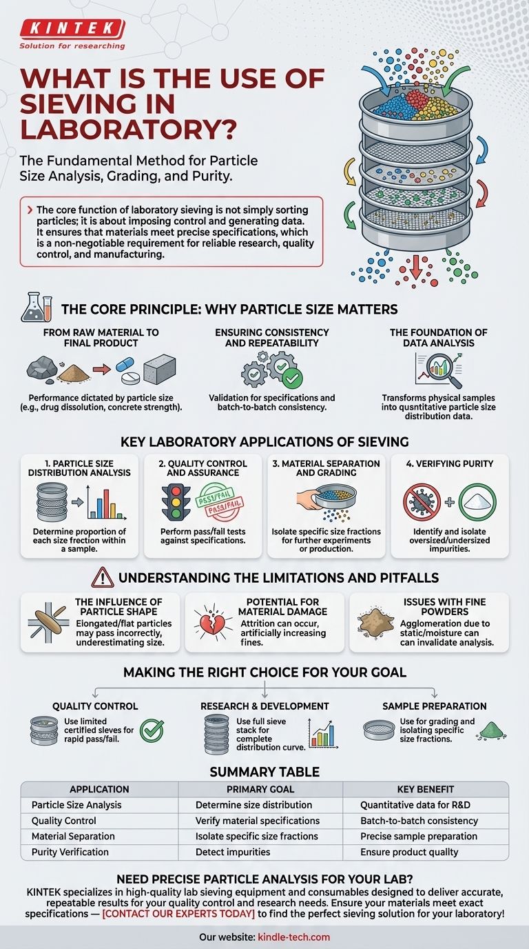 Quelle est l'utilité du tamisage en laboratoire ? Assurer la qualité des matériaux et une analyse précise des particules Guide Visuel