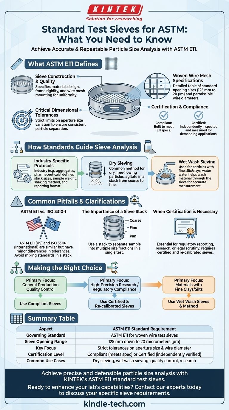 ¿Cuáles son los tamices de prueba estándar para ASTM? Asegure la precisión con tamices que cumplen con ASTM E11 Guía Visual