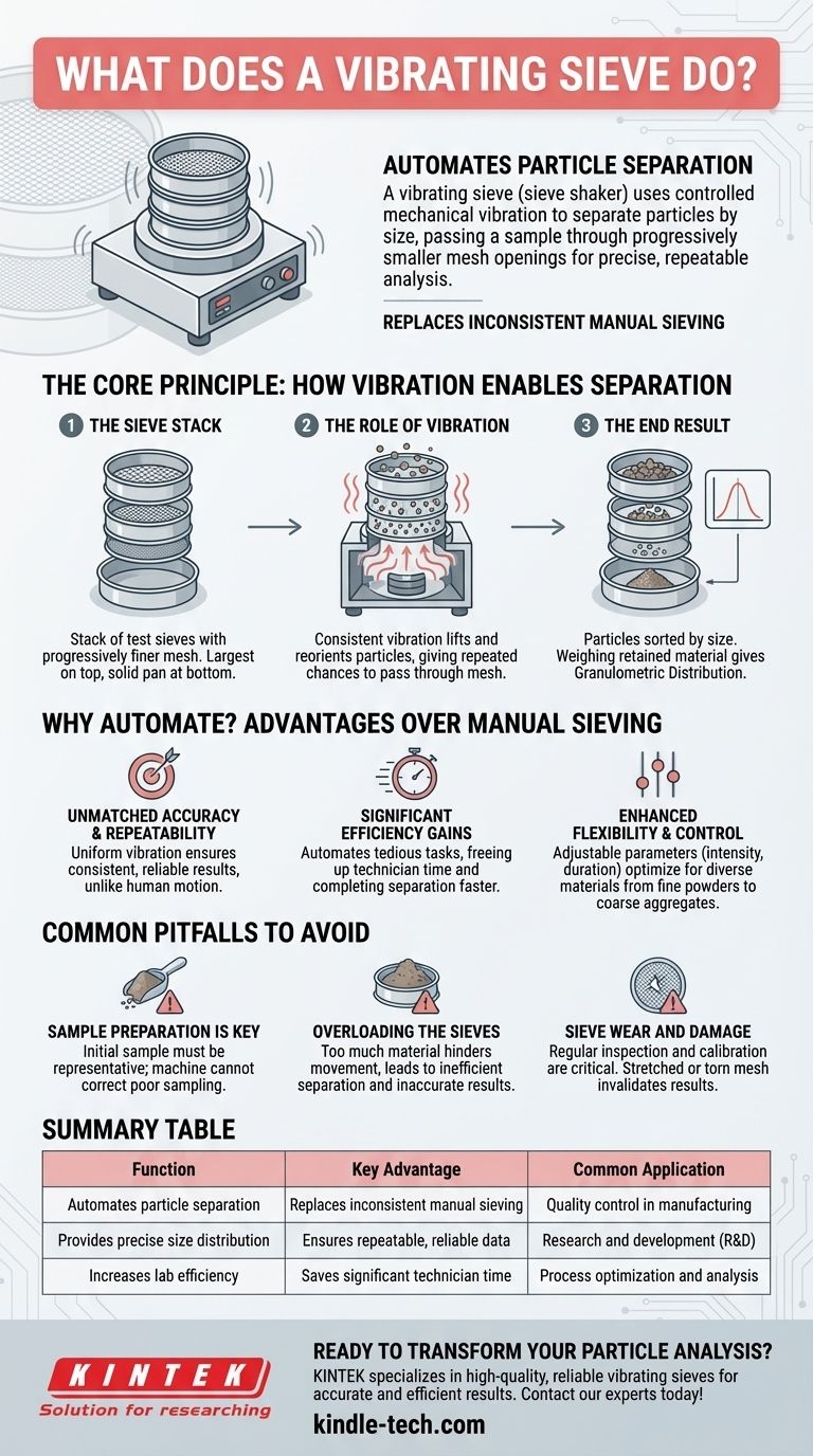 ¿Qué hace un tamiz vibratorio? Automatiza el análisis del tamaño de partícula para obtener resultados precisos Guía Visual