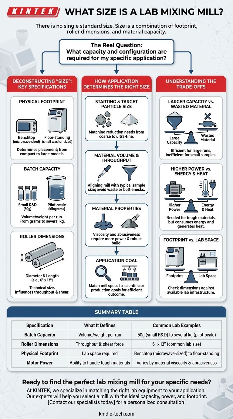 Qual è la dimensione di un mulino miscelatore da laboratorio? Una guida per abbinare la capacità alla tua applicazione Guida Visiva