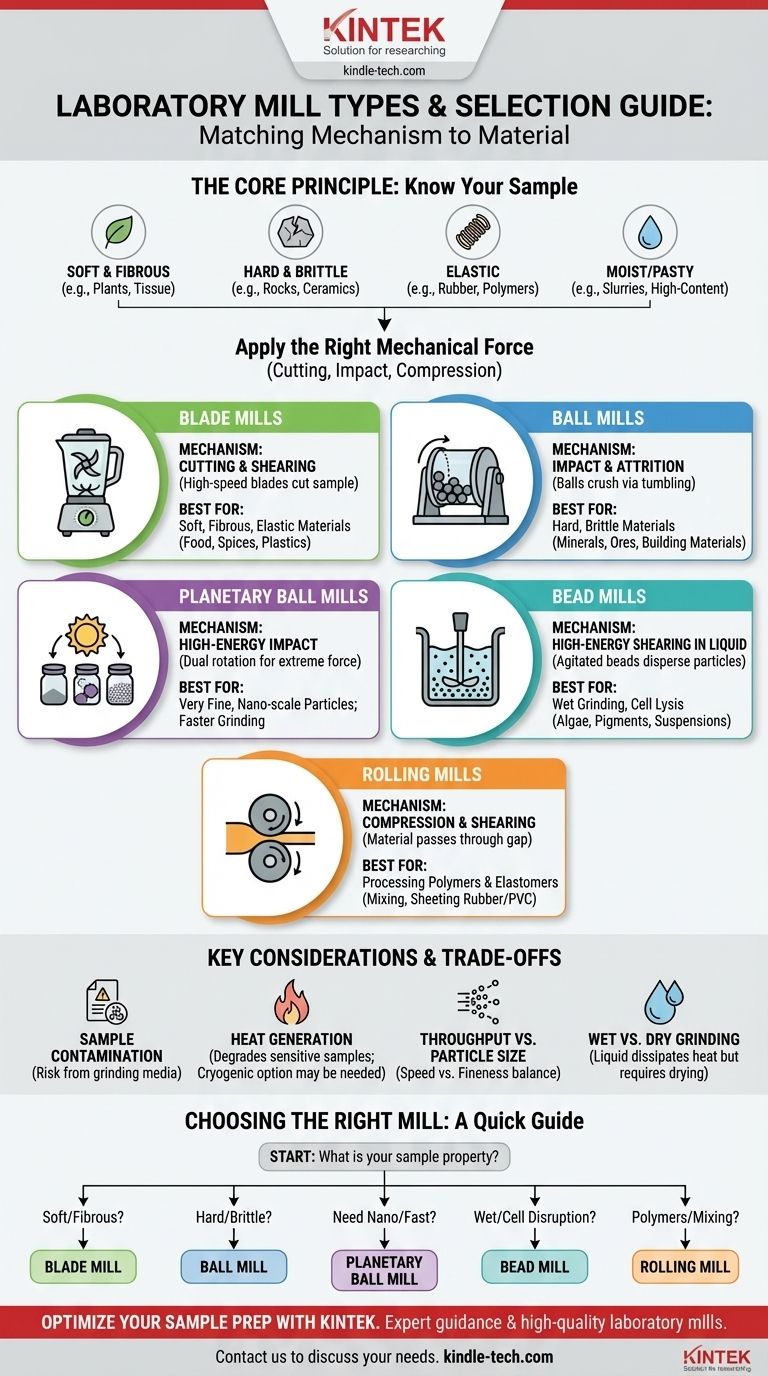 実験室用粉砕機の種類と、サンプル材料に最適な粉砕機の選び方 ビジュアルガイド