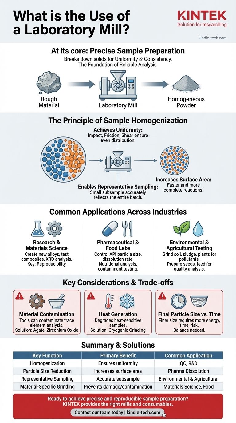 실험실 밀의 용도는 무엇입니까? 신뢰할 수 있는 결과를 위한 정확한 시료 균질화 달성 시각적 가이드