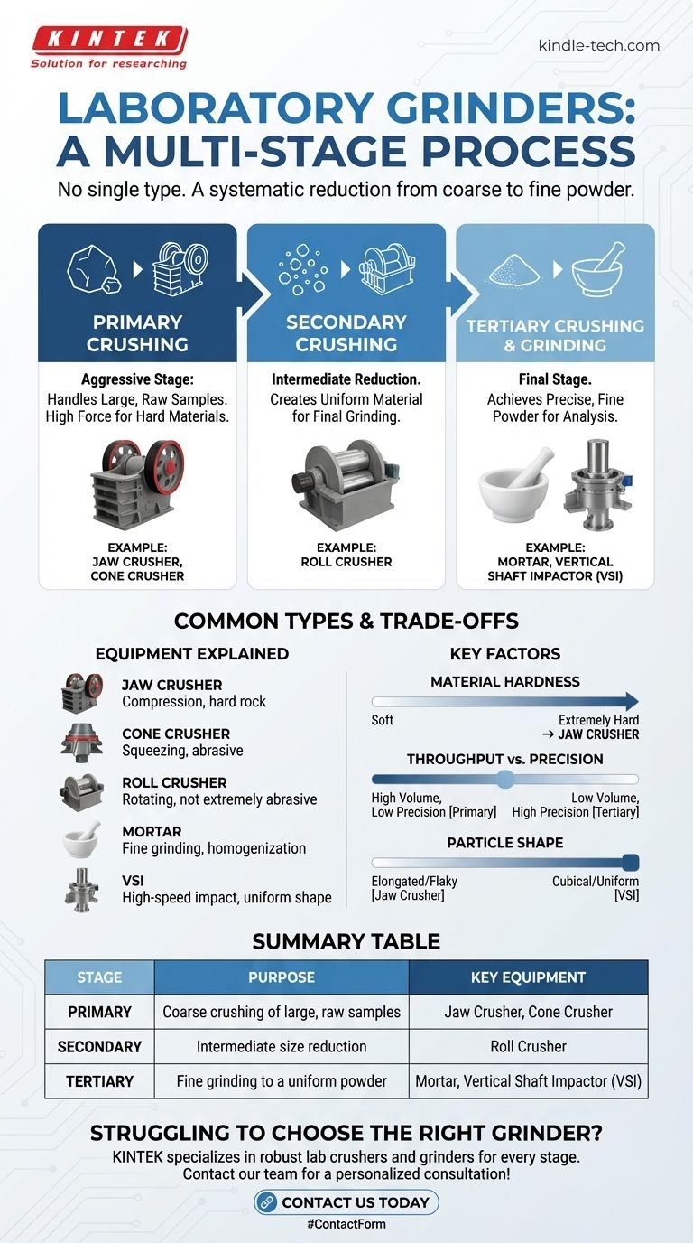 Quel broyeur est utilisé en laboratoire ? Un guide des étapes de concassage primaire, secondaire et tertiaire Guide Visuel