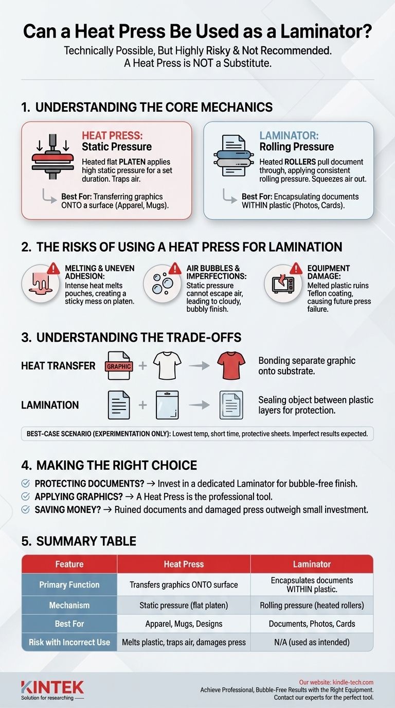 هل يمكن استخدام مكبس حراري كآلة تغليف؟ لماذا يعد خيارًا محفوفًا بالمخاطر لمشاريعك دليل مرئي