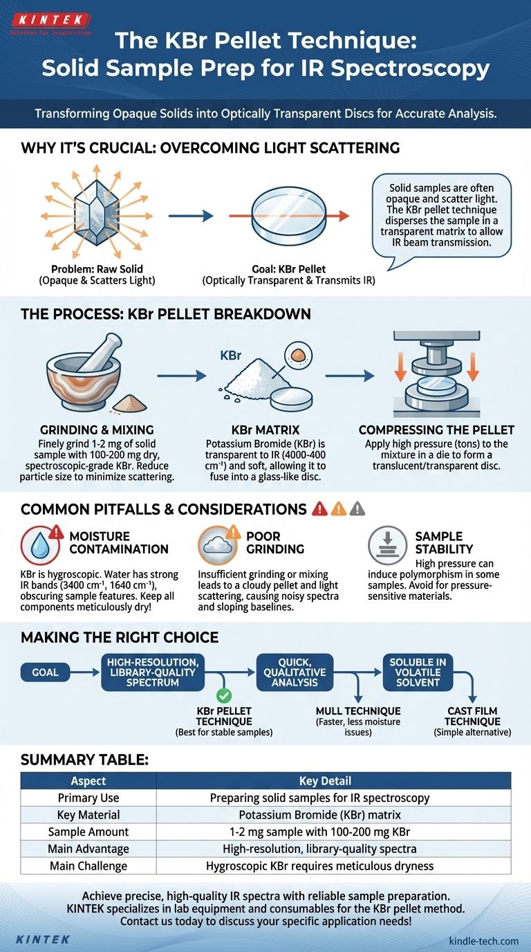 IR에서 펠릿 기법이란 무엇인가요? 명확한 분광법을 위한 고체 시료 준비 마스터하기 시각적 가이드