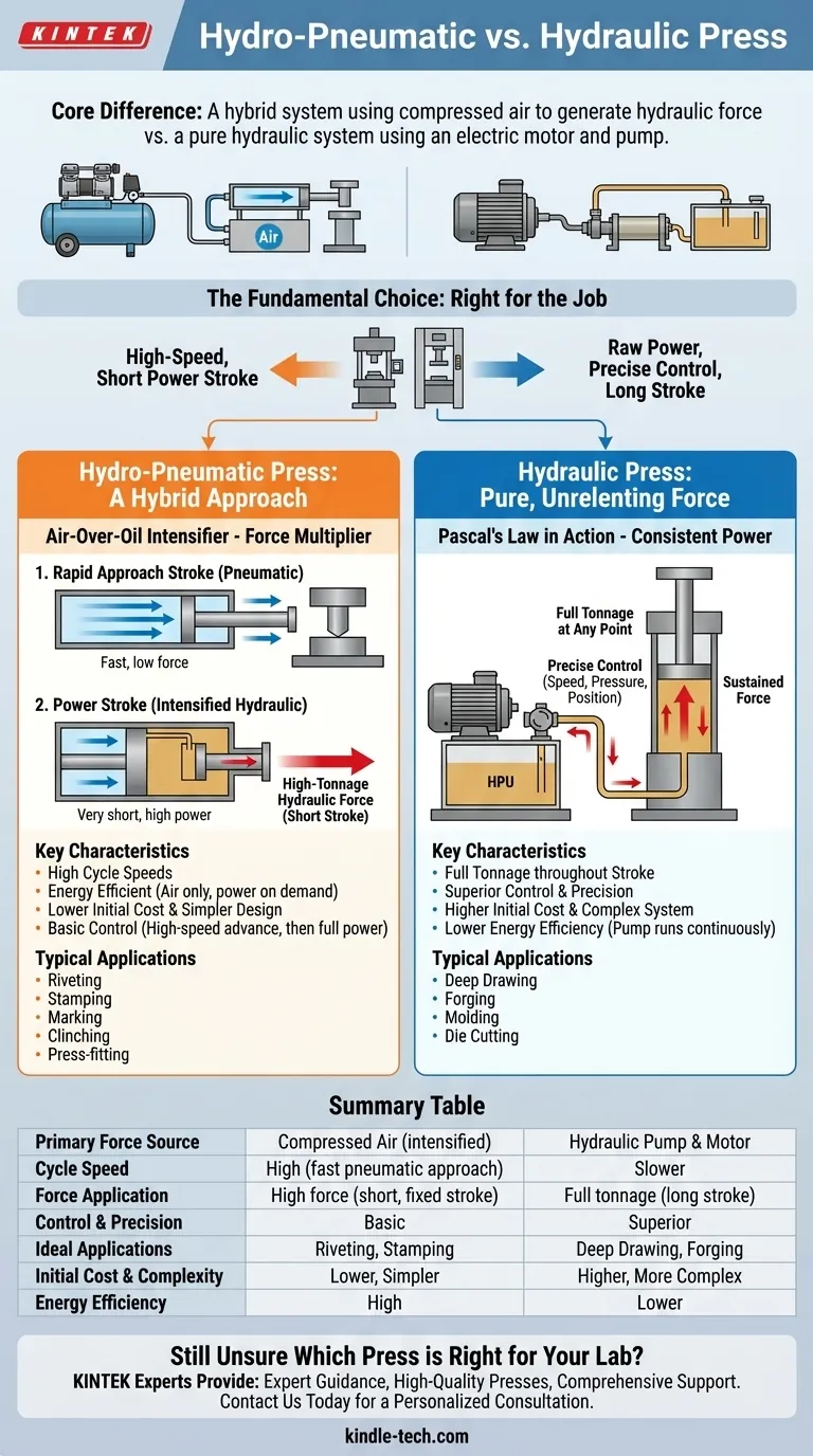 Was ist der Unterschied zwischen einer hydropneumatischen Presse und einer hydraulischen Presse? Wählen Sie die richtige Presse für Ihre Anwendung Visuelle Anleitung