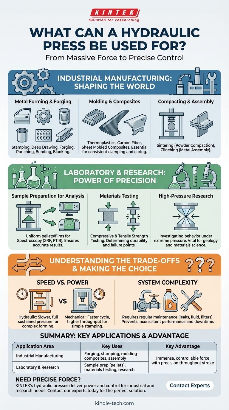 油圧プレスは何に使われますか？工業用鍛造からラボ分析まで ビジュアルガイド