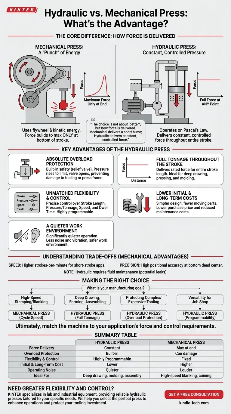 유압 프레스가 기계식 프레스에 비해 갖는 장점은 무엇입니까? 유연성, 제어 및 비용 절감 시각적 가이드