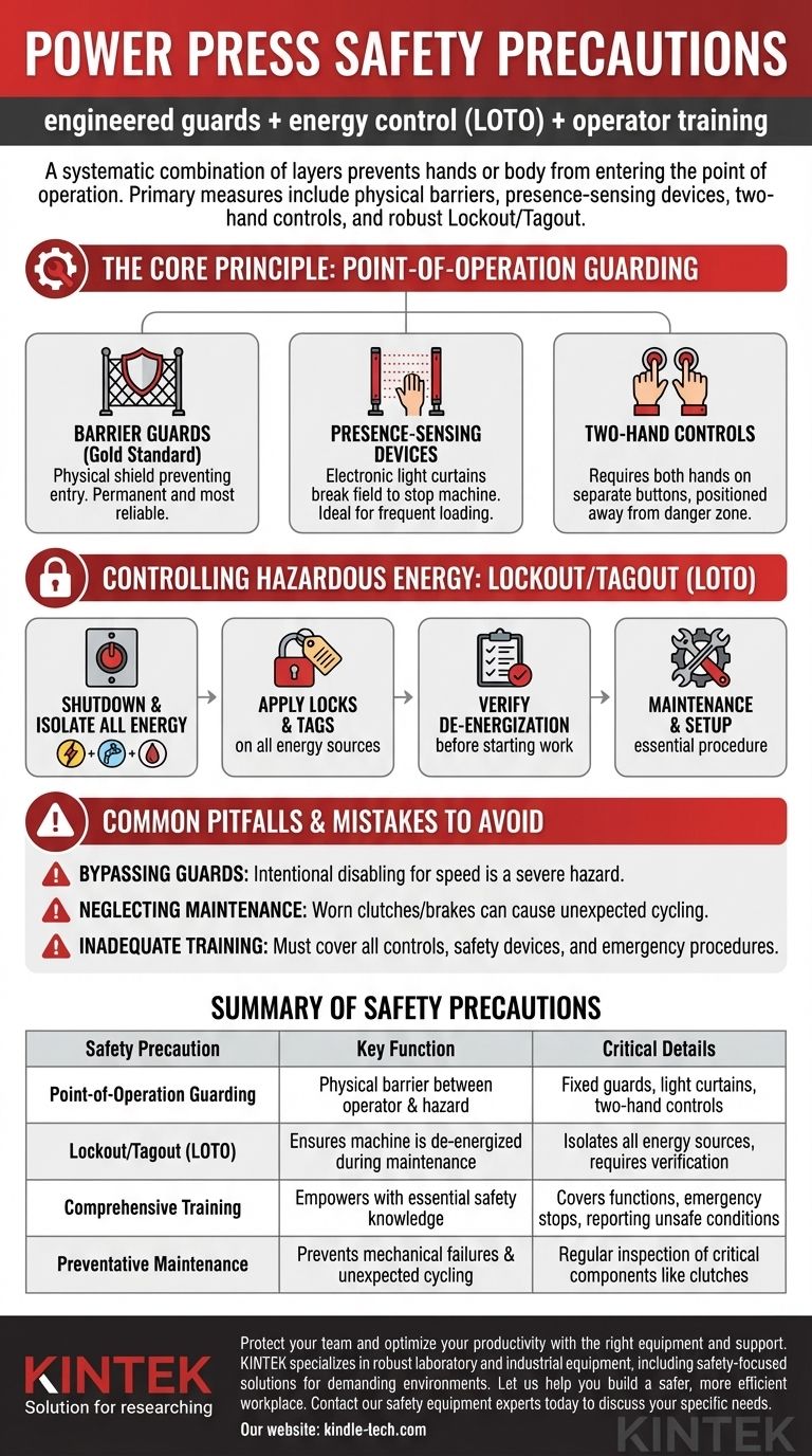 ما هي احتياطات السلامة لمكابس الطاقة؟ إجراءات الحماية الأساسية وقفل/وضع العلامات (LOTO) دليل مرئي