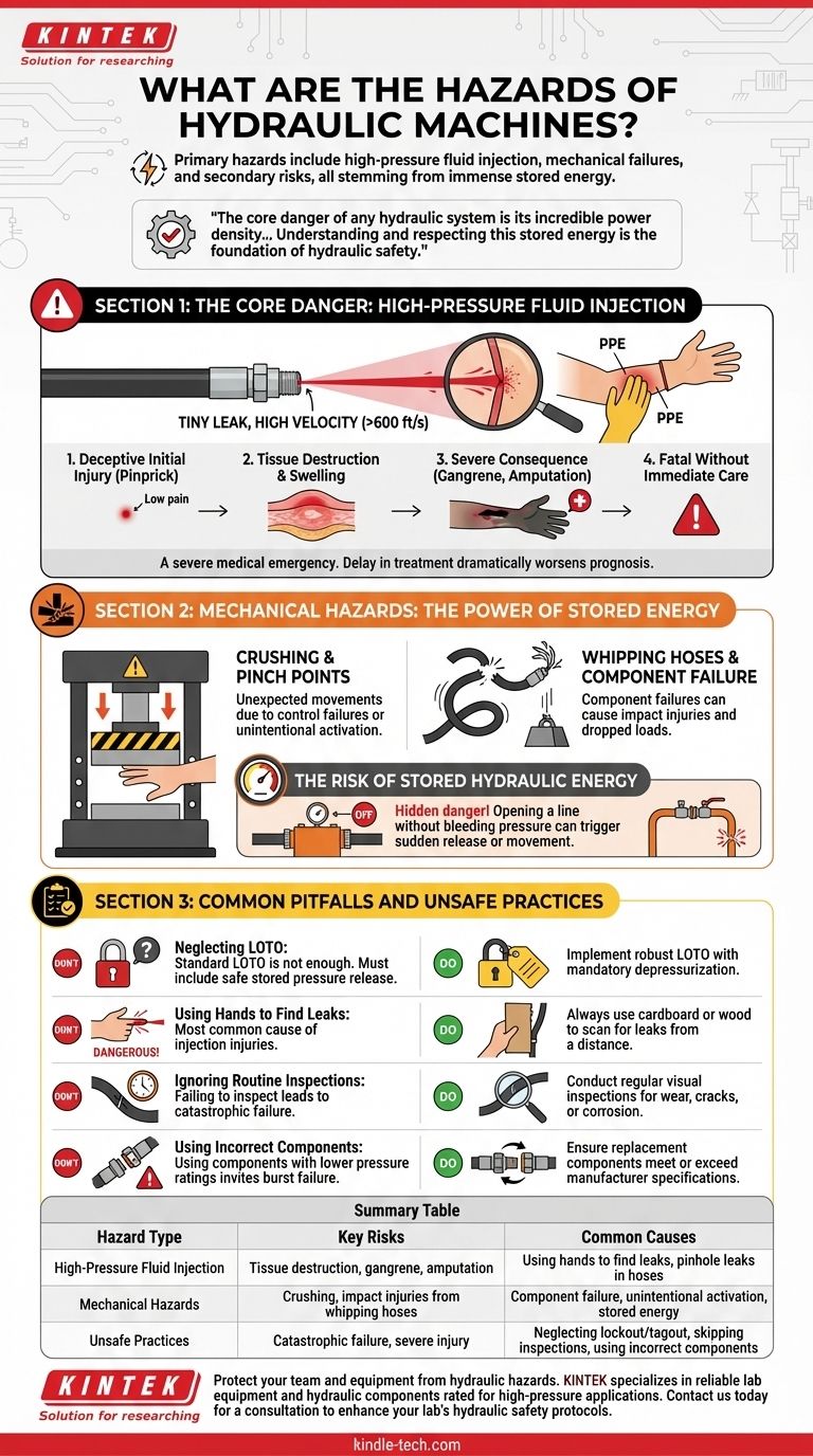 Welche Gefahren bergen Hydraulikmaschinen? Verständnis von Hochdruck-Flüssigkeitsinjektion und mechanischen Risiken Visuelle Anleitung