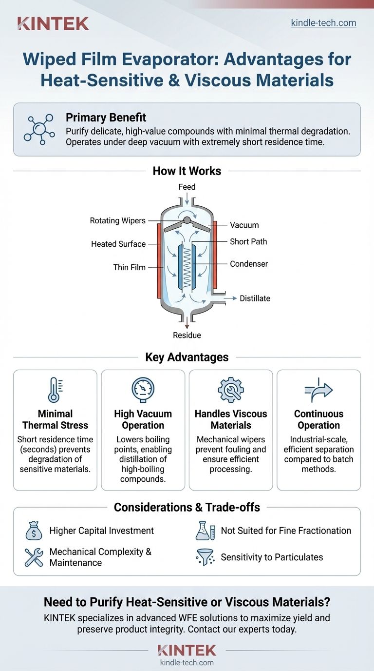 Quali sono i vantaggi di un evaporatore a film sottile (wiped film evaporator)? Purificare i materiali sensibili al calore in modo efficiente Guida Visiva