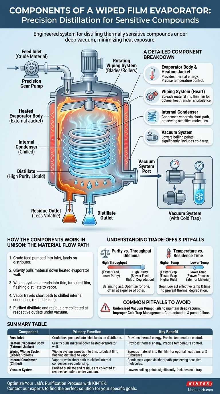 Quels sont les composants d'un évaporateur à film raclé ? Pièces clés pour une distillation efficace à basse température Guide Visuel