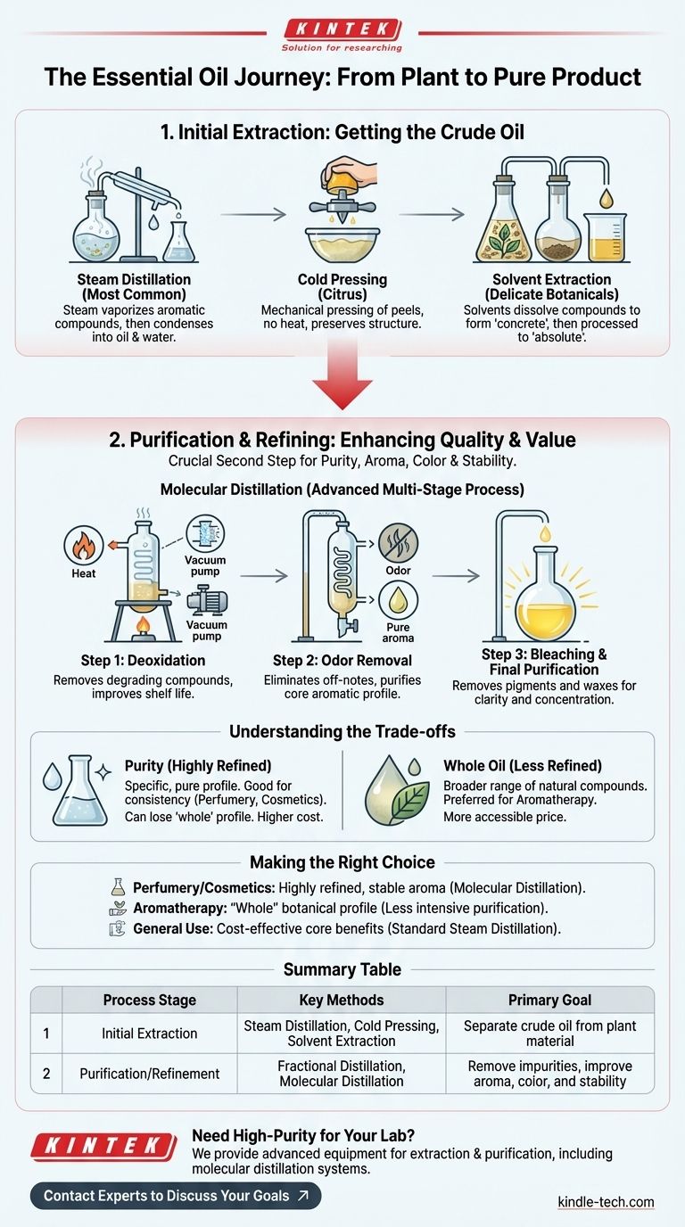 エッセンシャルオイルを抽出するために使用されるプロセスは？植物の粗油から純粋な香水まで ビジュアルガイド