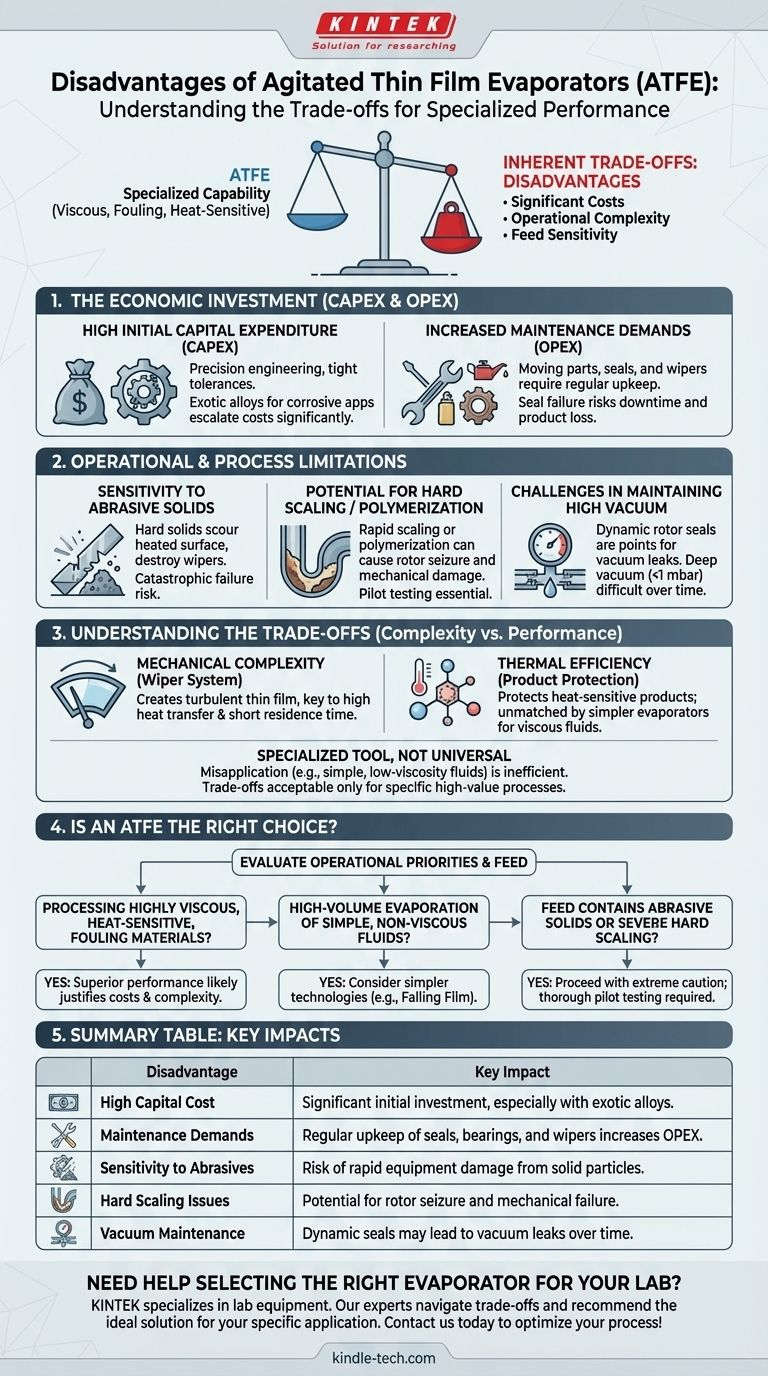 What are the disadvantages of agitated thin film evaporators? Key Trade-offs to Consider Visual Guide
