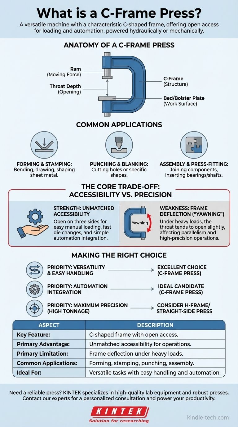 Cos'è una pressa a telaio a C? Una guida al suo design versatile e alle sue applicazioni Guida Visiva