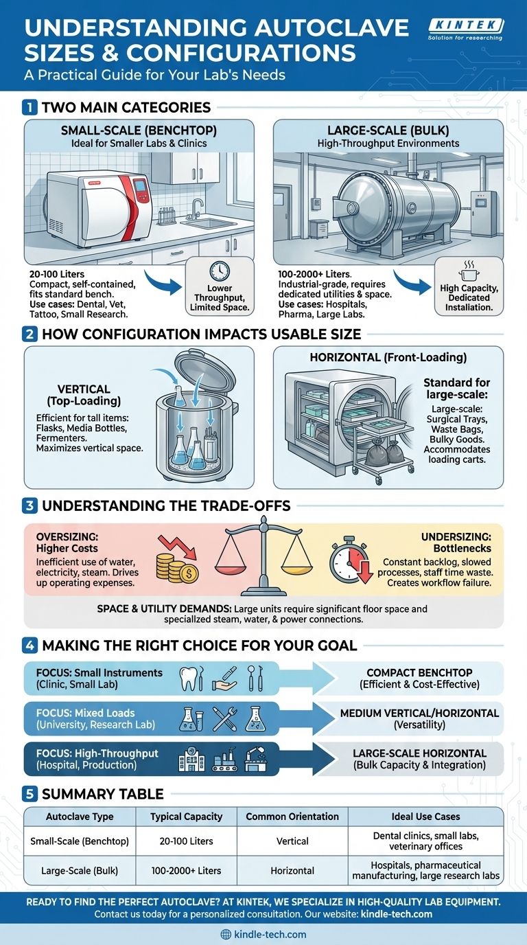 ¿Cuáles son los tamaños de las autoclaves? Una guía para elegir la capacidad adecuada para su laboratorio Guía Visual