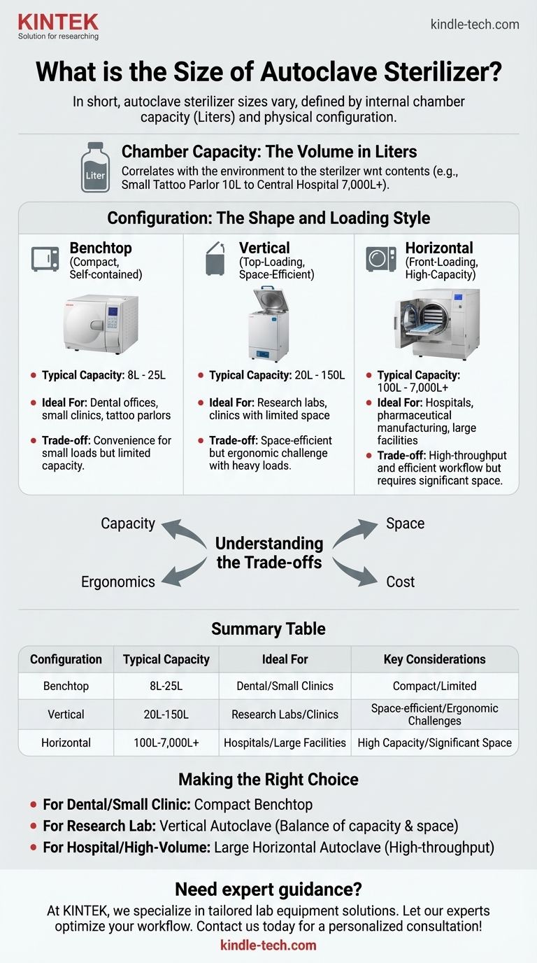 ما هو حجم معقم الأوتوكلاف؟ ابحث عن المقاس المثالي لاحتياجات مختبرك دليل مرئي