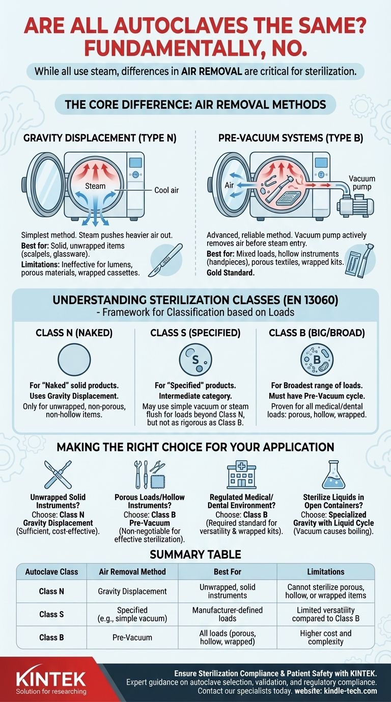 모든 오토클레이브가 동일한가요? 살균 성공을 위한 중요한 차이점 이해하기 시각적 가이드