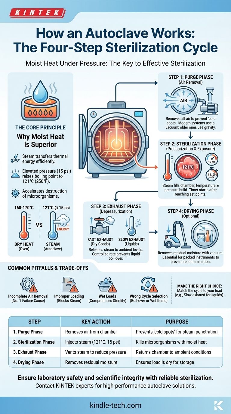 ¿Cómo funciona un autoclave paso a paso? Domine el proceso de esterilización para la seguridad en el laboratorio Guía Visual