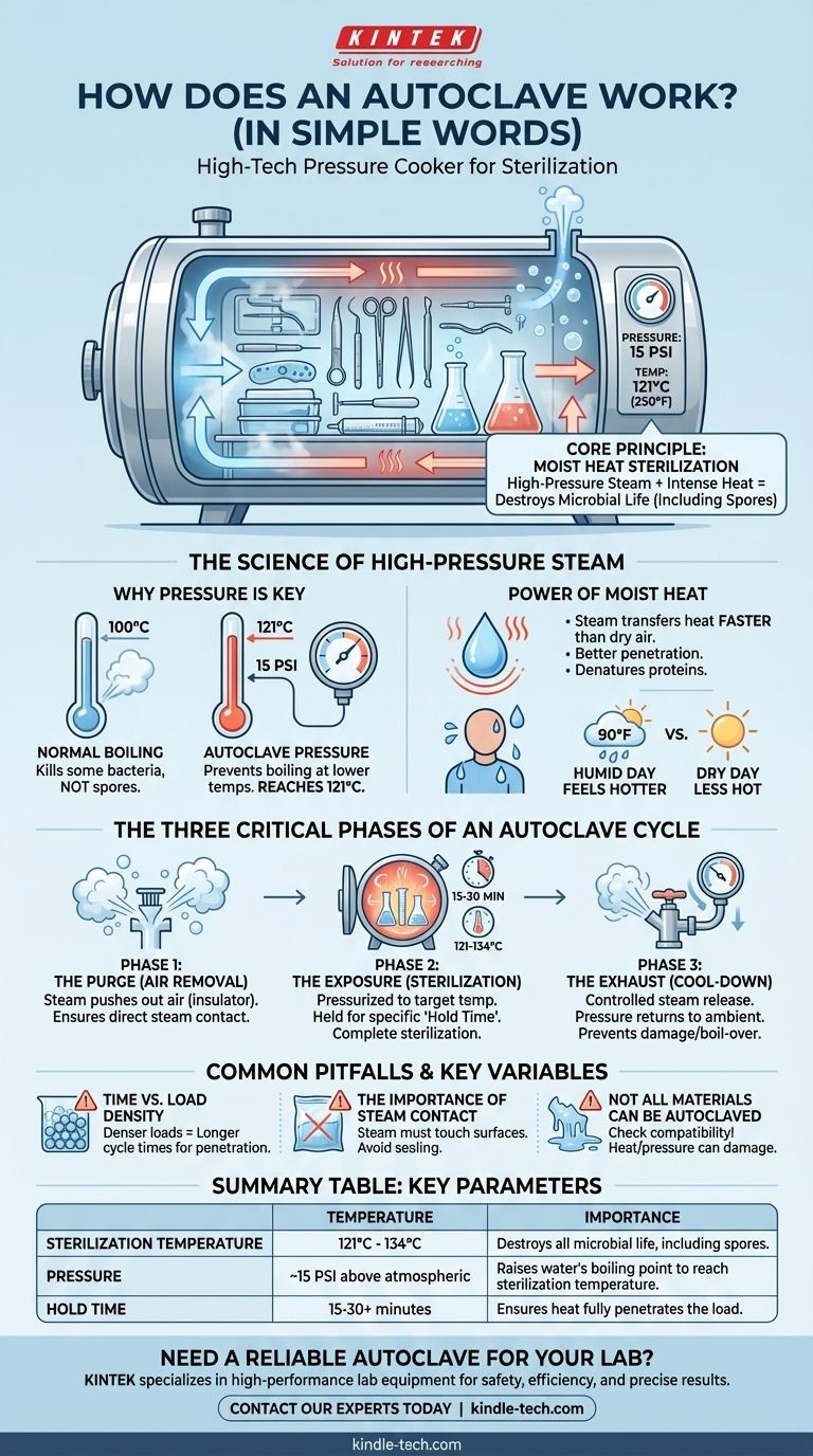 오토클레이브는 간단히 말해 어떻게 작동하나요? 고압 증기로 멸균합니다. 시각적 가이드