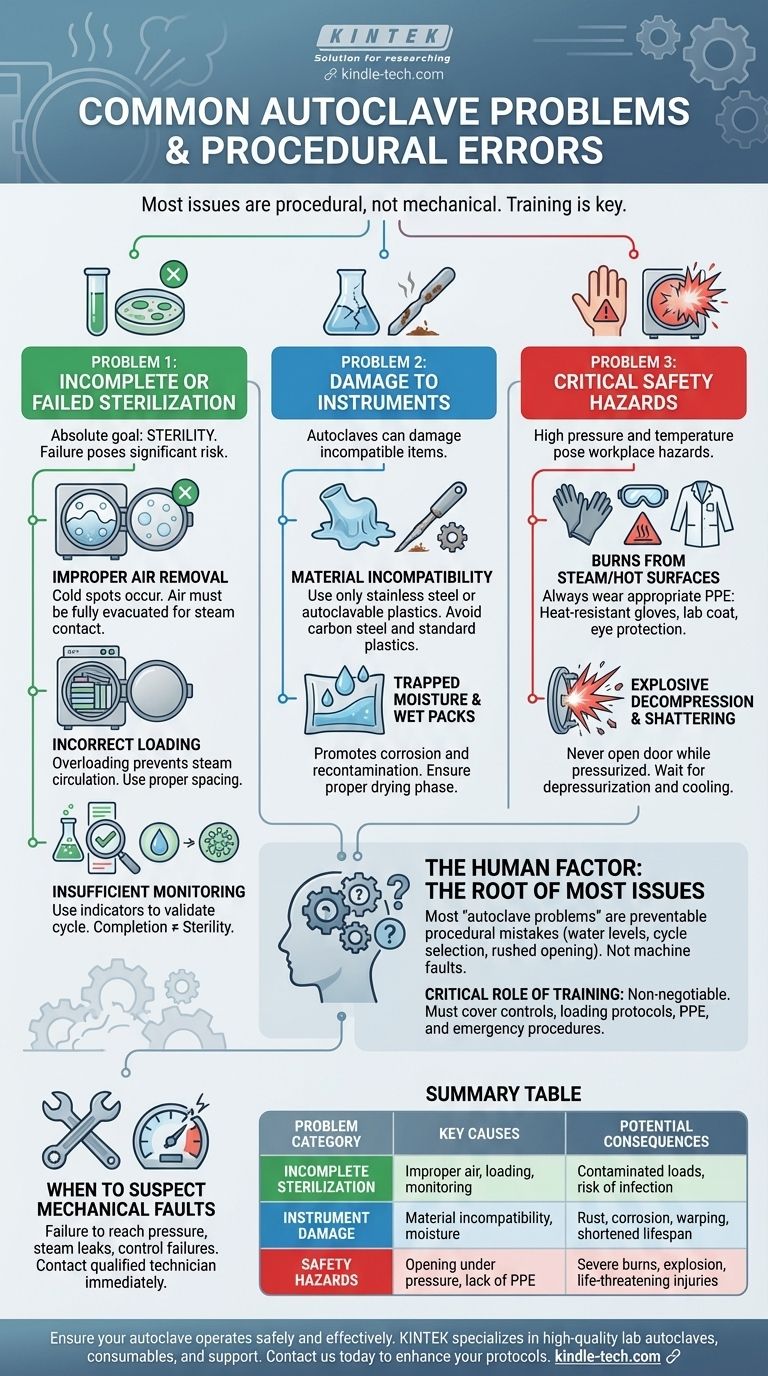 Quels sont les problèmes courants rencontrés lors de l'utilisation d'un autoclave ? Éviter les échecs de stérilisation et les risques pour la sécurité Guide Visuel