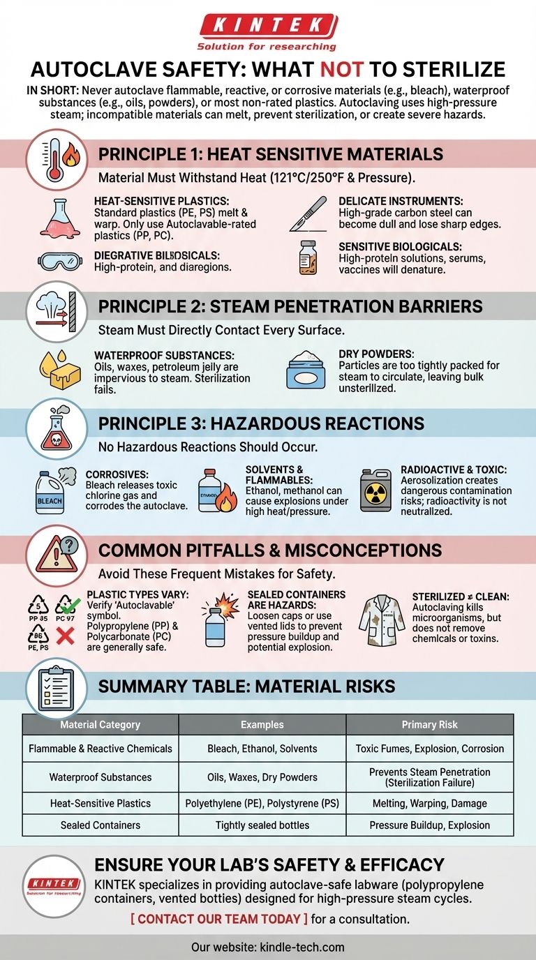 Lequel des éléments suivants ne peut pas être stérilisé en autoclave en toute sécurité ? Évitez ces matériaux dangereux Guide Visuel