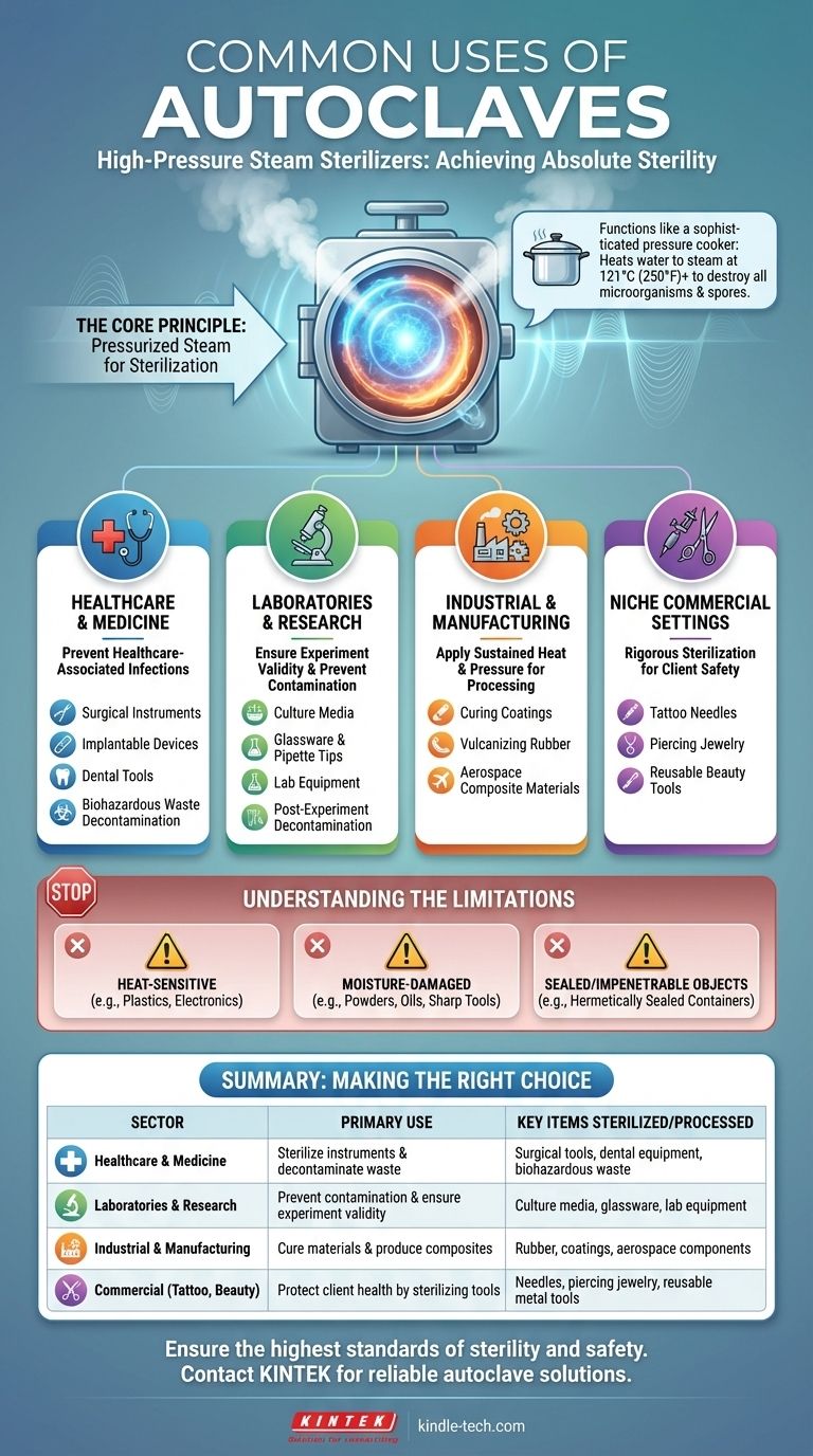Quali sono gli usi comuni dell'autoclave? Ottenere una Sterilità Assoluta per Sicurezza e Precisione Guida Visiva