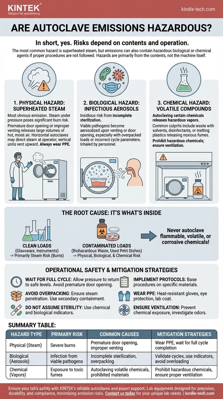 Le emissioni dell'autoclave sono pericolose? Come gestire in sicurezza i rischi di vapore, biologici e chimici Guida Visiva