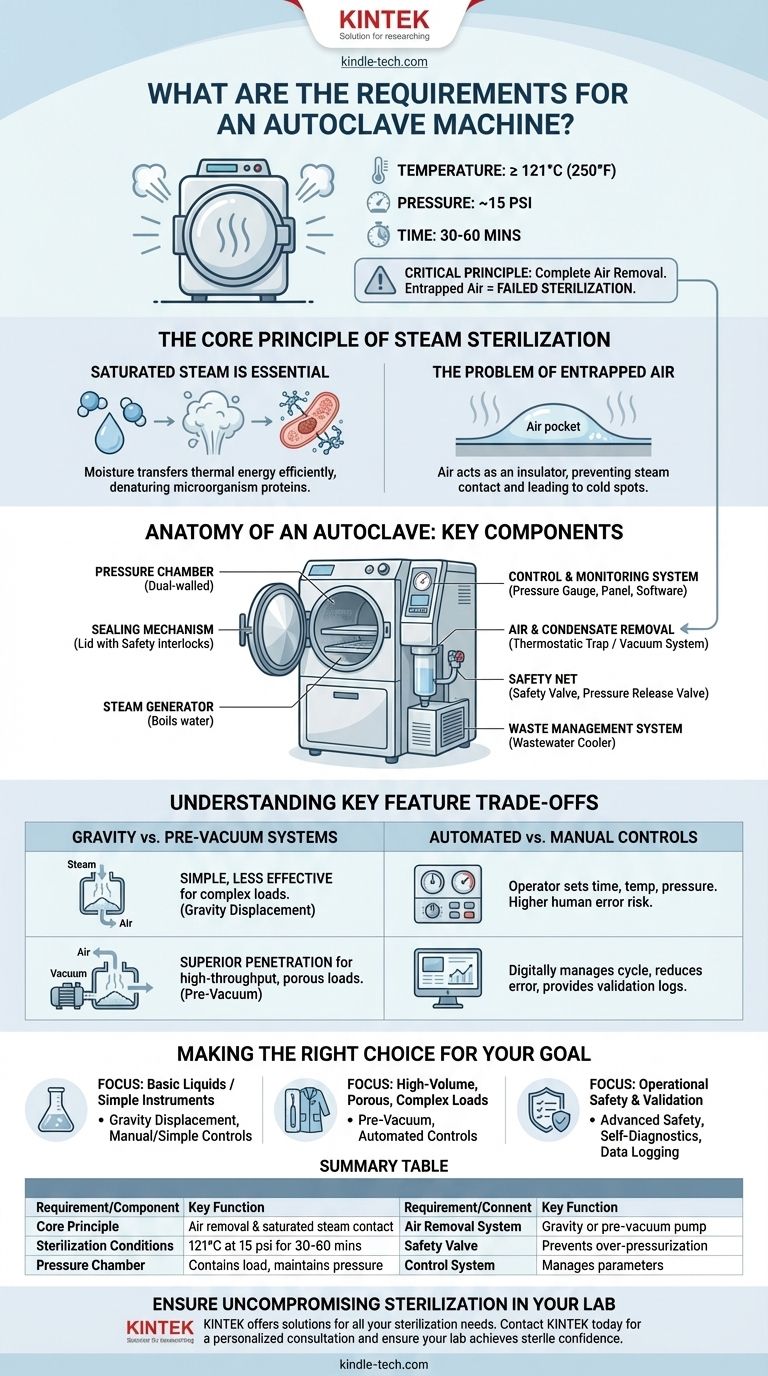 Каковы требования к автоклаву? Обеспечьте стерильную уверенность для вашей лаборатории Визуальное руководство