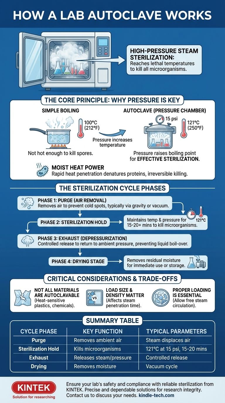 연구실 오토클레이브는 어떻게 작동하나요? 고압 증기로 완전한 멸균 달성 시각적 가이드