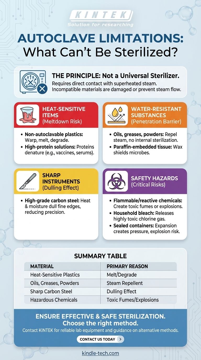 オートクレーブで滅菌できないものは何ですか？熱に弱い材料の損傷を避ける ビジュアルガイド