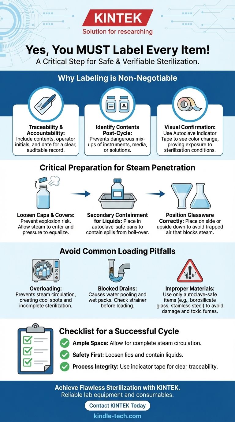 عند تحميل الأدوات في جهاز التعقيم الأوتوكلاف، هل يجب عليك وضع علامة عليها؟ ضمان تعقيم آمن وقابل للتتبع في كل مرة دليل مرئي