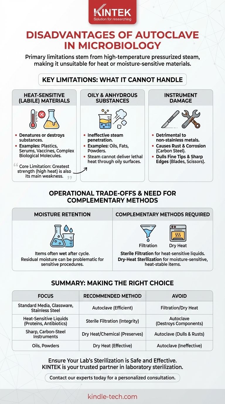 What are the disadvantages of autoclave in microbiology? Key Limitations for Lab Safety Visual Guide
