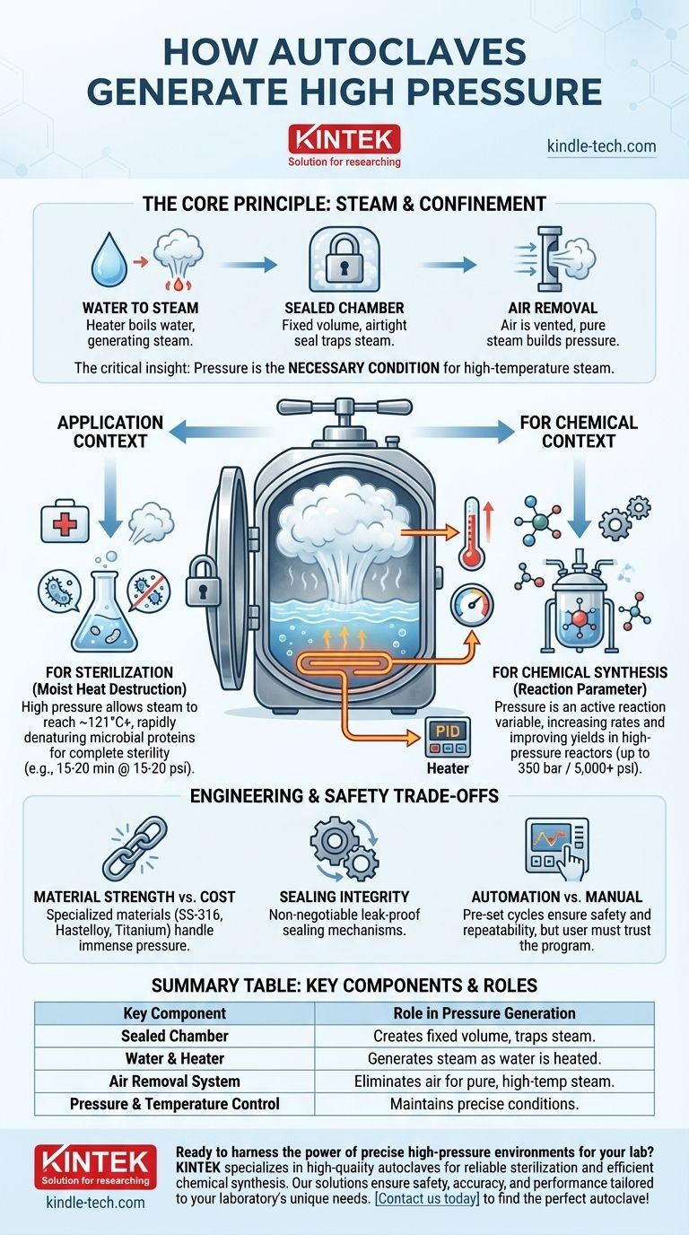 ¿Cómo se genera alta presión en un autoclave? Descubra la ciencia de la esterilización y la síntesis Guía Visual